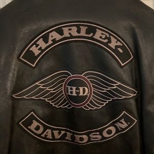 Leather Harley Davidson biker jacket with zip out lining